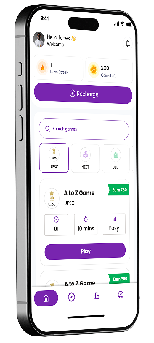 QuizVita app interface showing quiz selection
